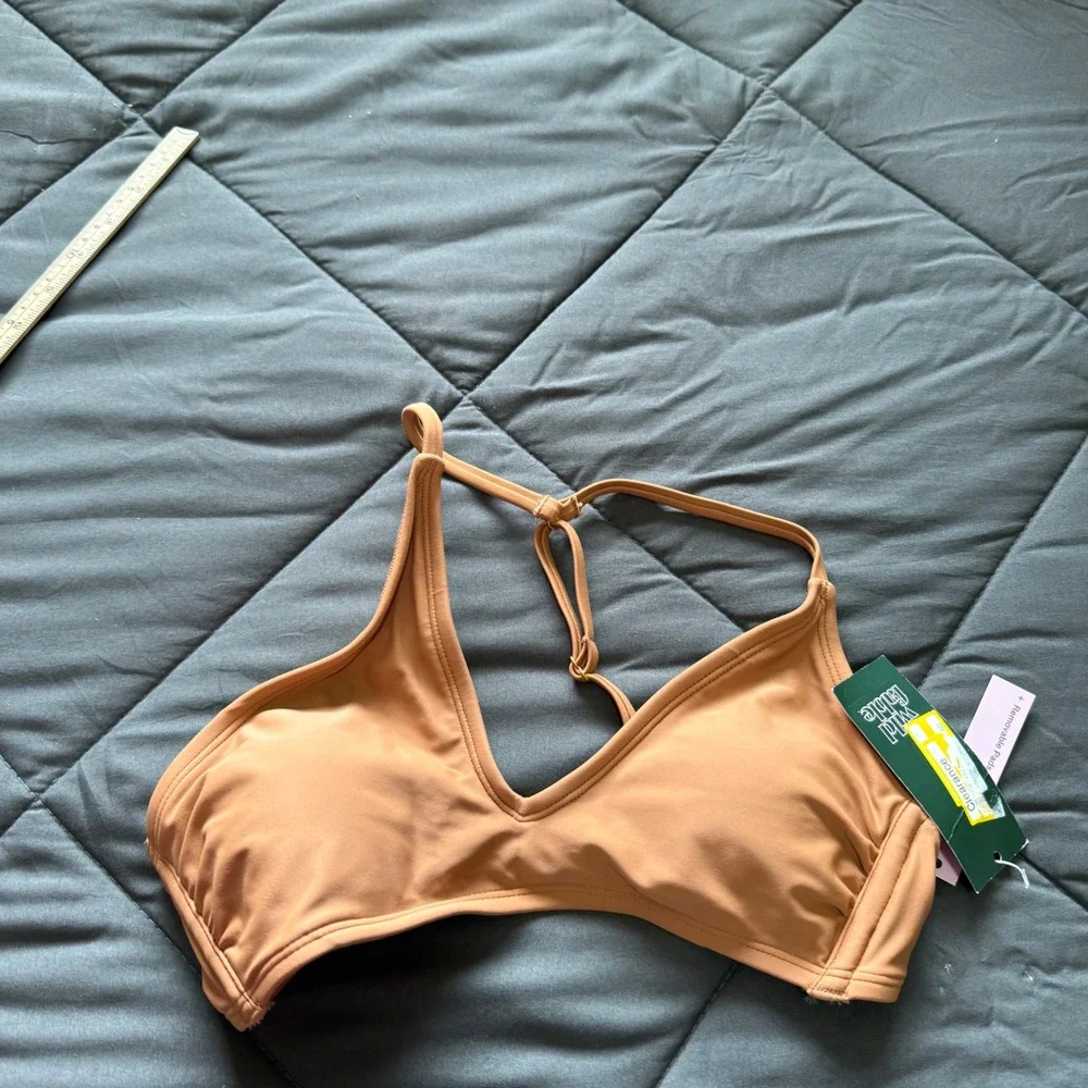 Wild Fable Bikini Top Women XS Beige NWT Adjustable‎ Racerback Removable Pads